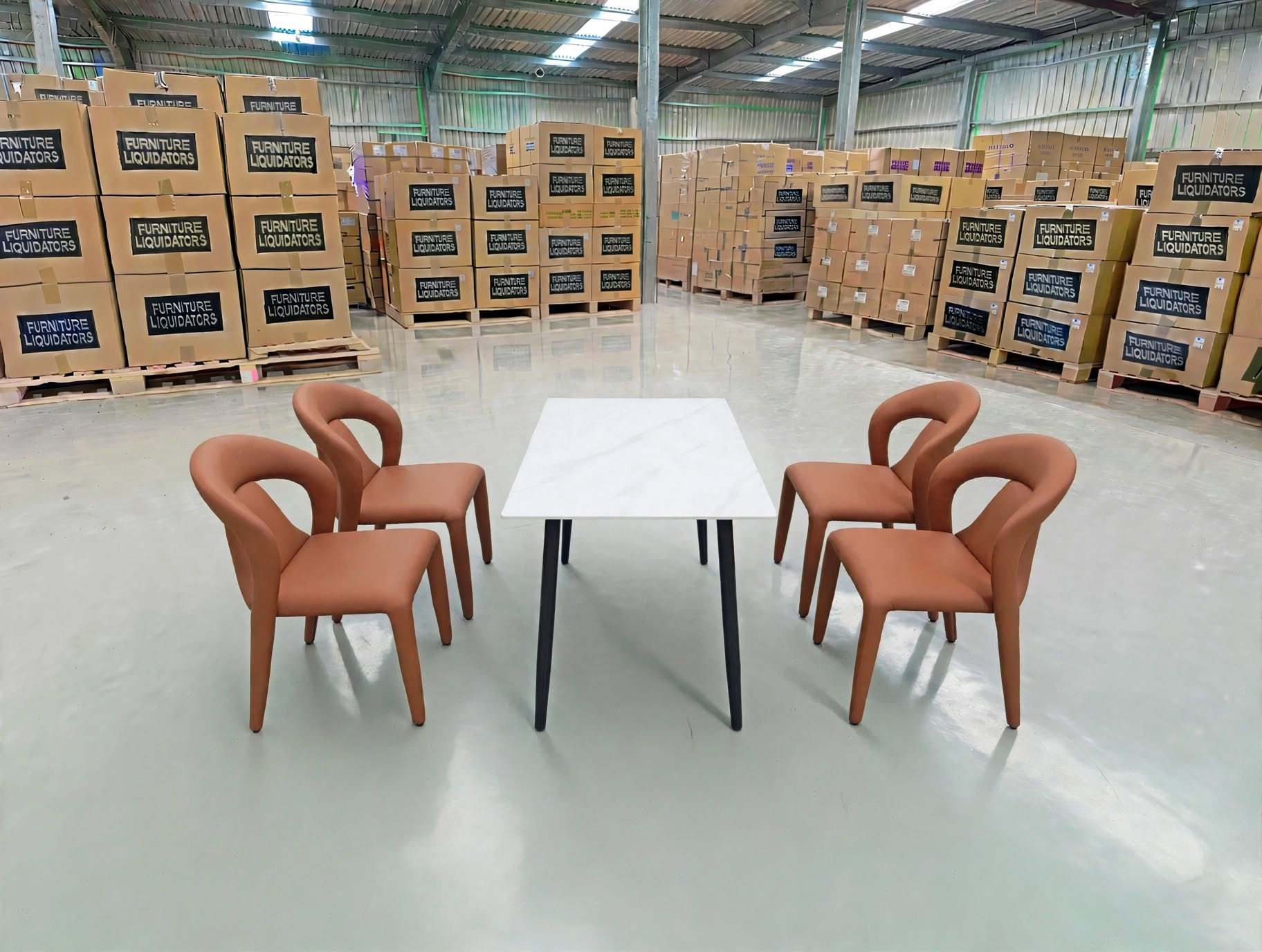 Stacy 5 PCE Dining Set Sintered Stone Top