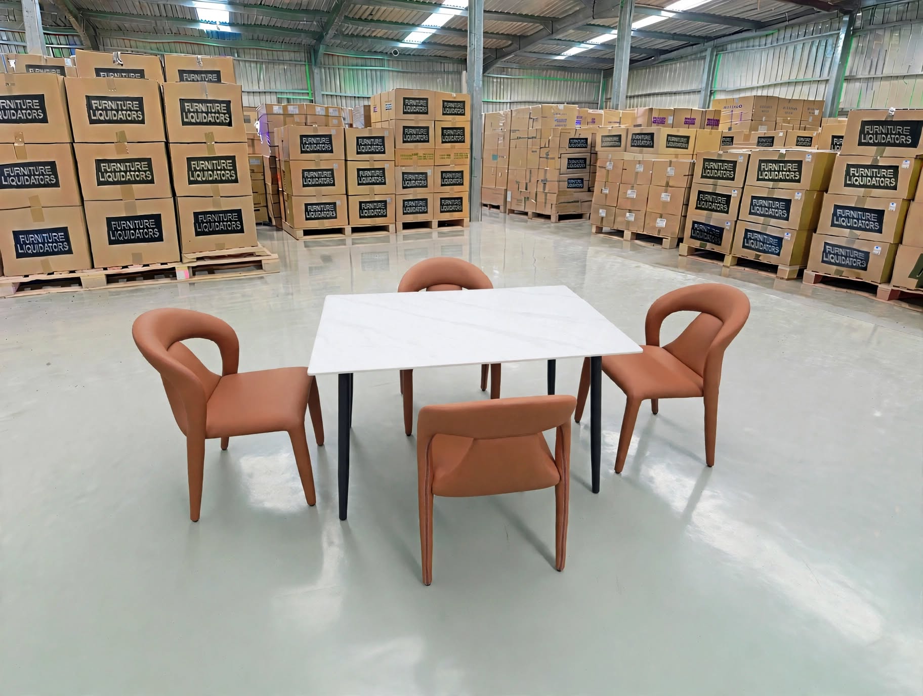 Stacy 5 PCE Dining Set Sintered Stone Top