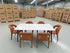 Stacy 7 PCE Dining Set Sintered Stone Top With Metal Legs