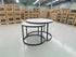 Stacy 2 PCE Coffee Table Set Sintered Stone Top Black Frame