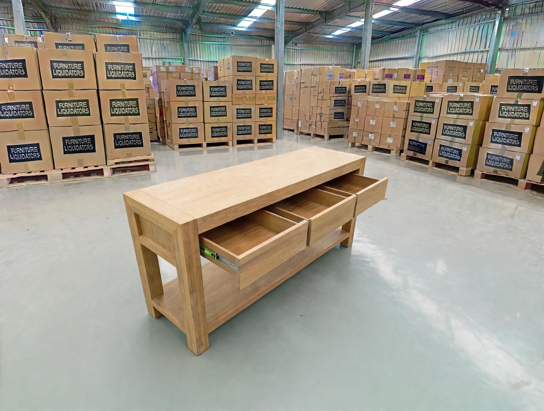 Beachport Hall Table In Wire Brush Finish