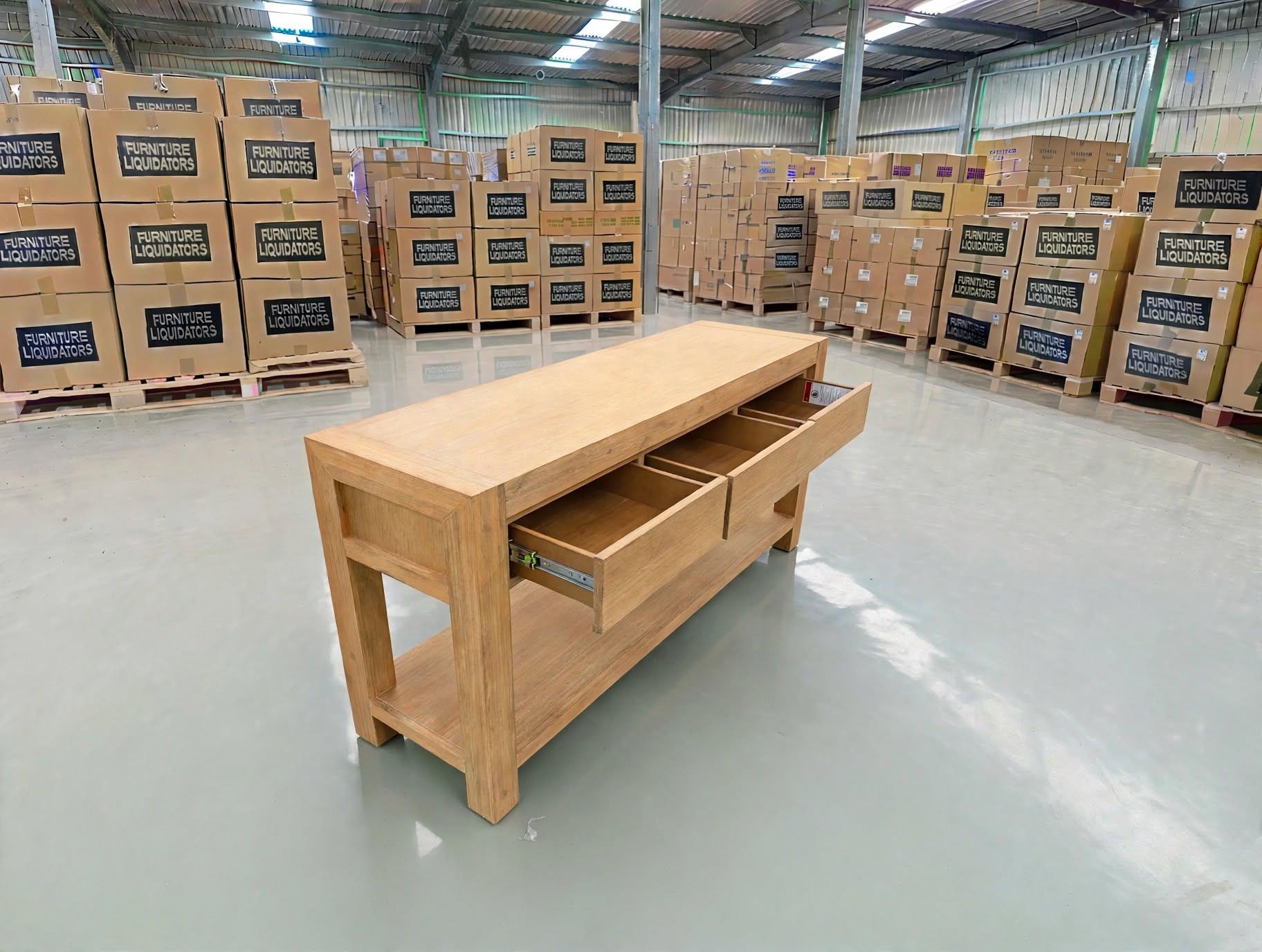 Beachport Hall Table In Wire Brush Finish