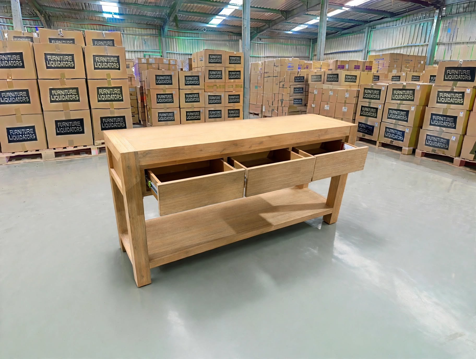 Beachport Hall Table In Wire Brush Finish