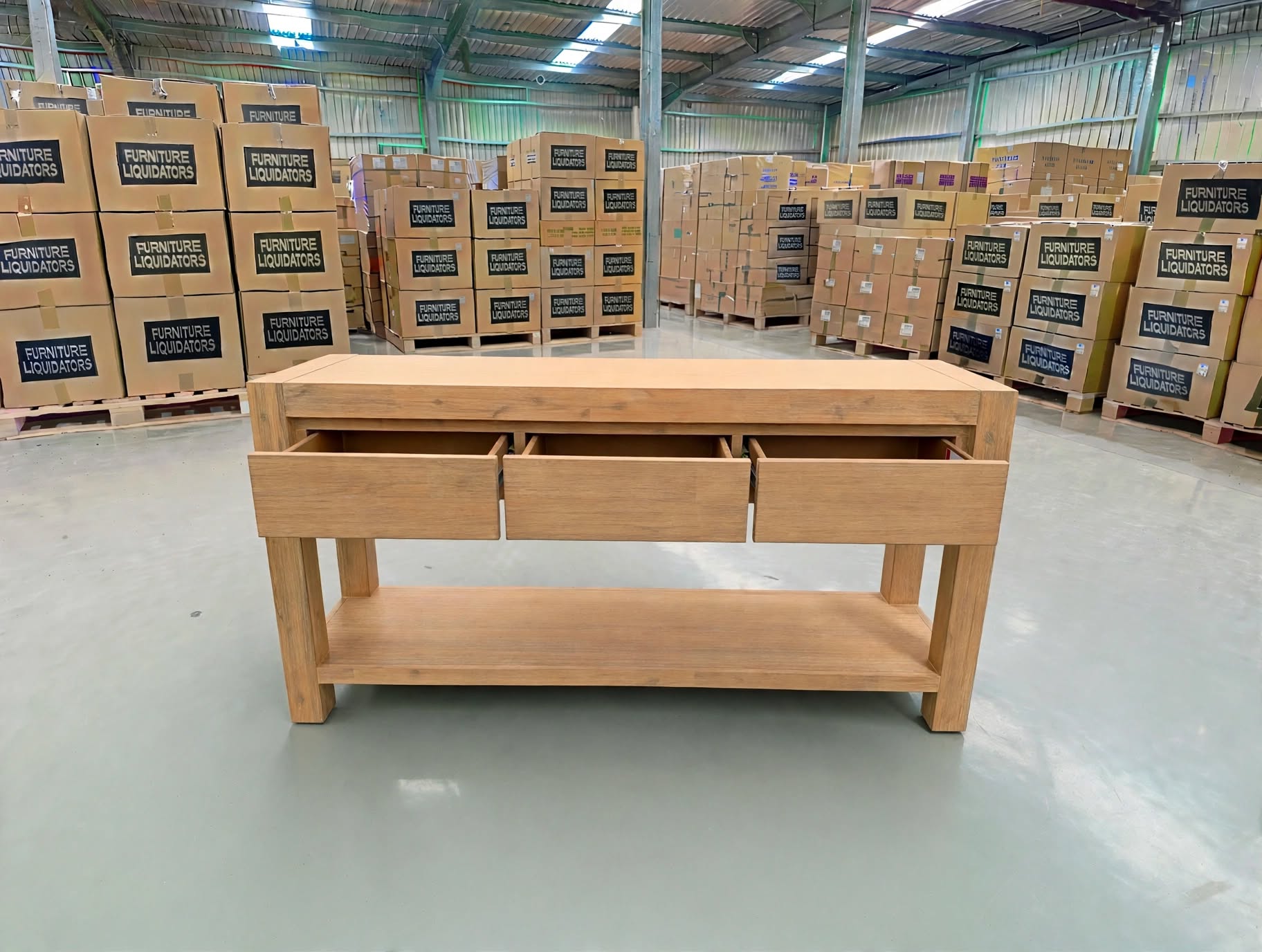 Beachport Hall Table In Wire Brush Finish