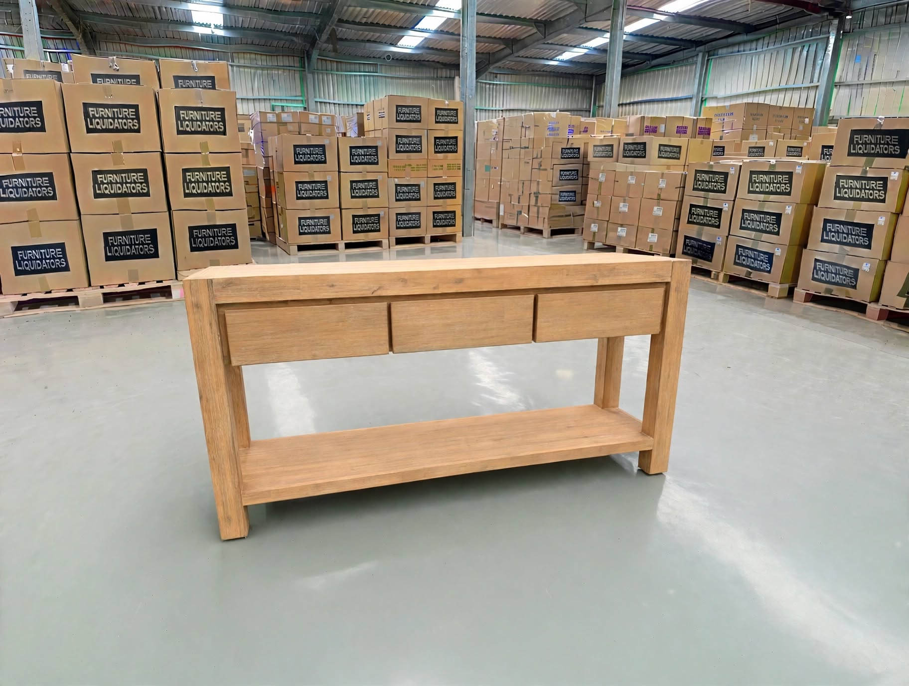 Beachport Hall Table In Wire Brush Finish