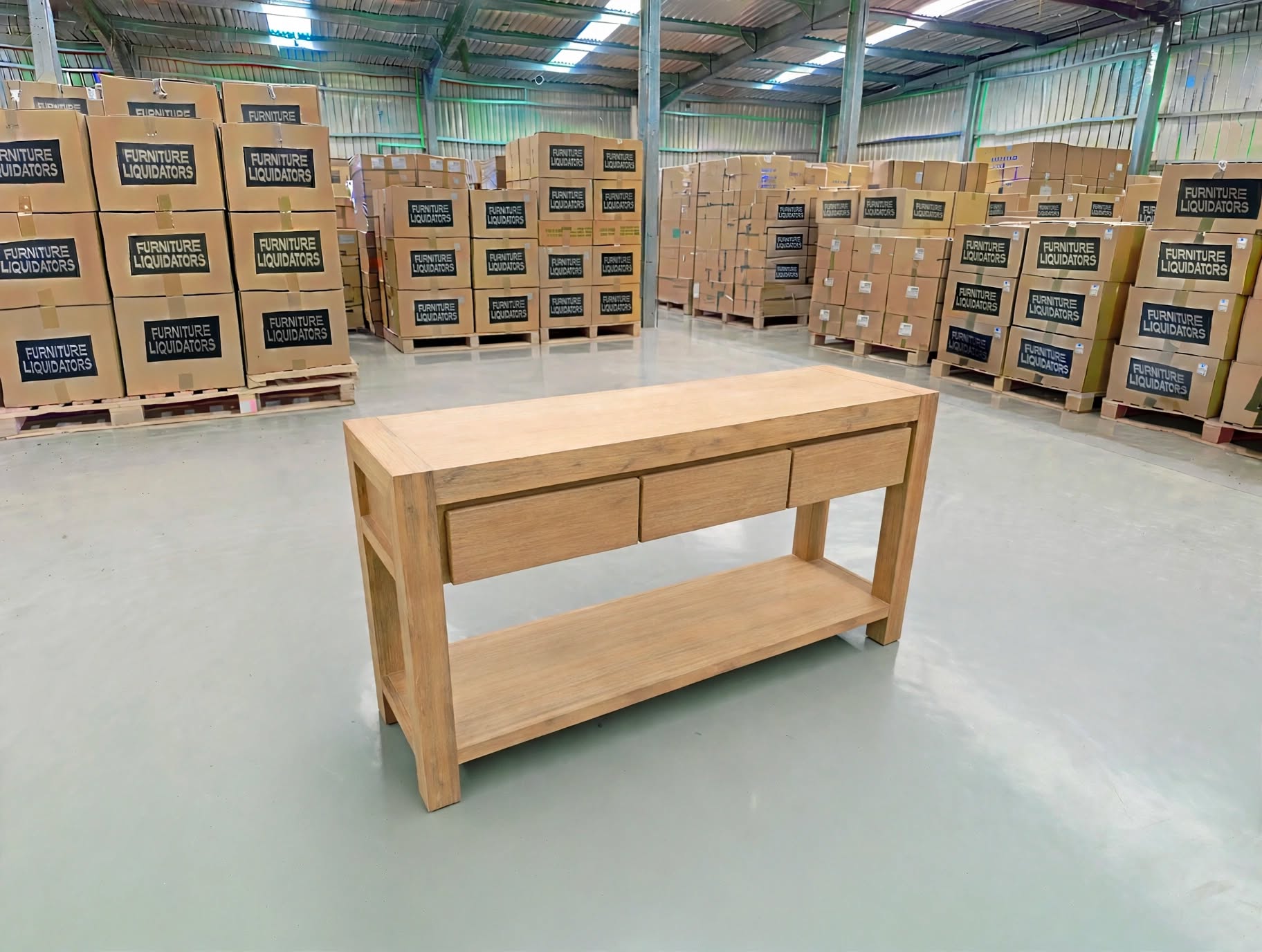 Beachport Hall Table In Wire Brush Finish