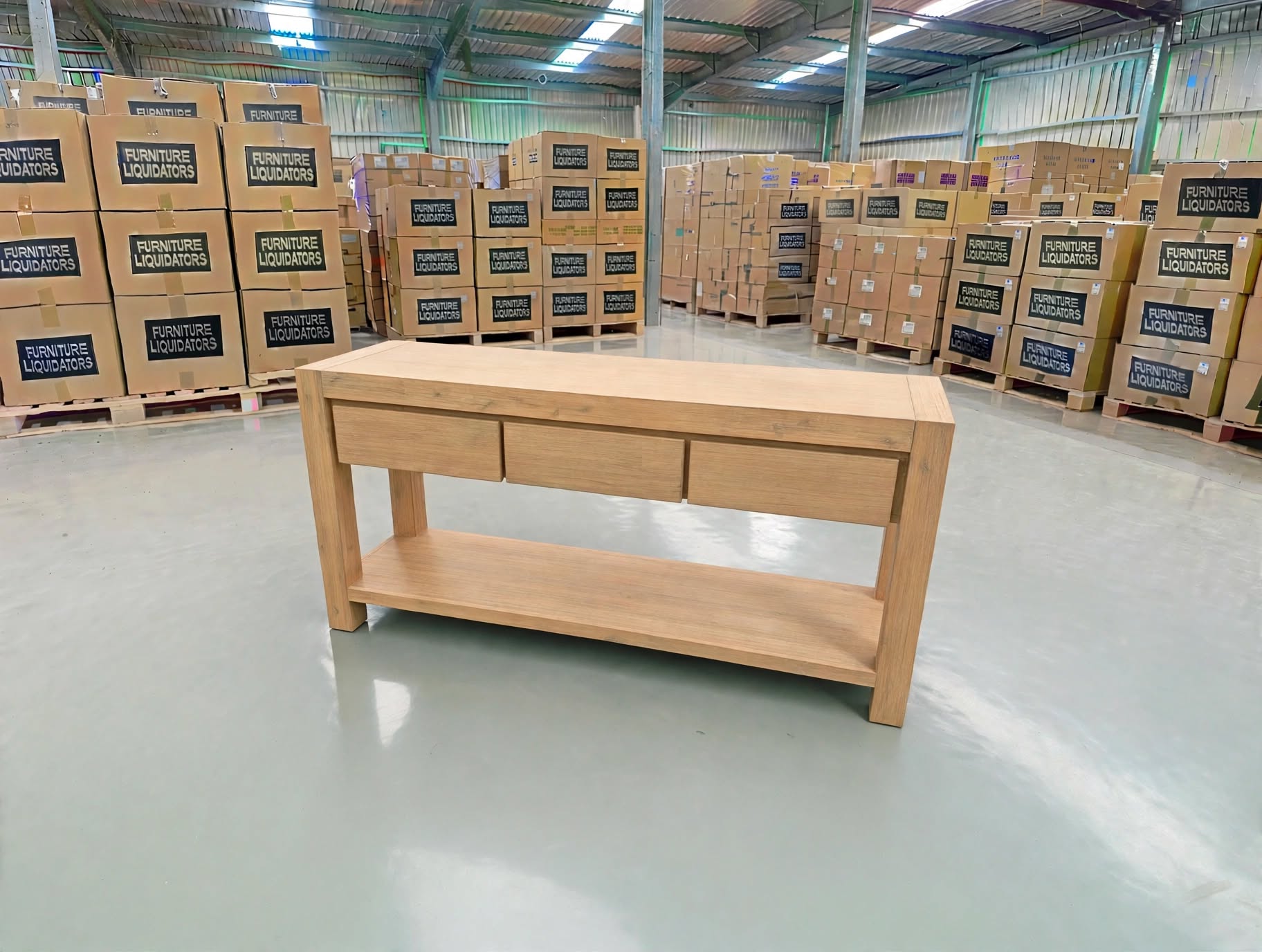 Beachport Hall Table In Wire Brush Finish