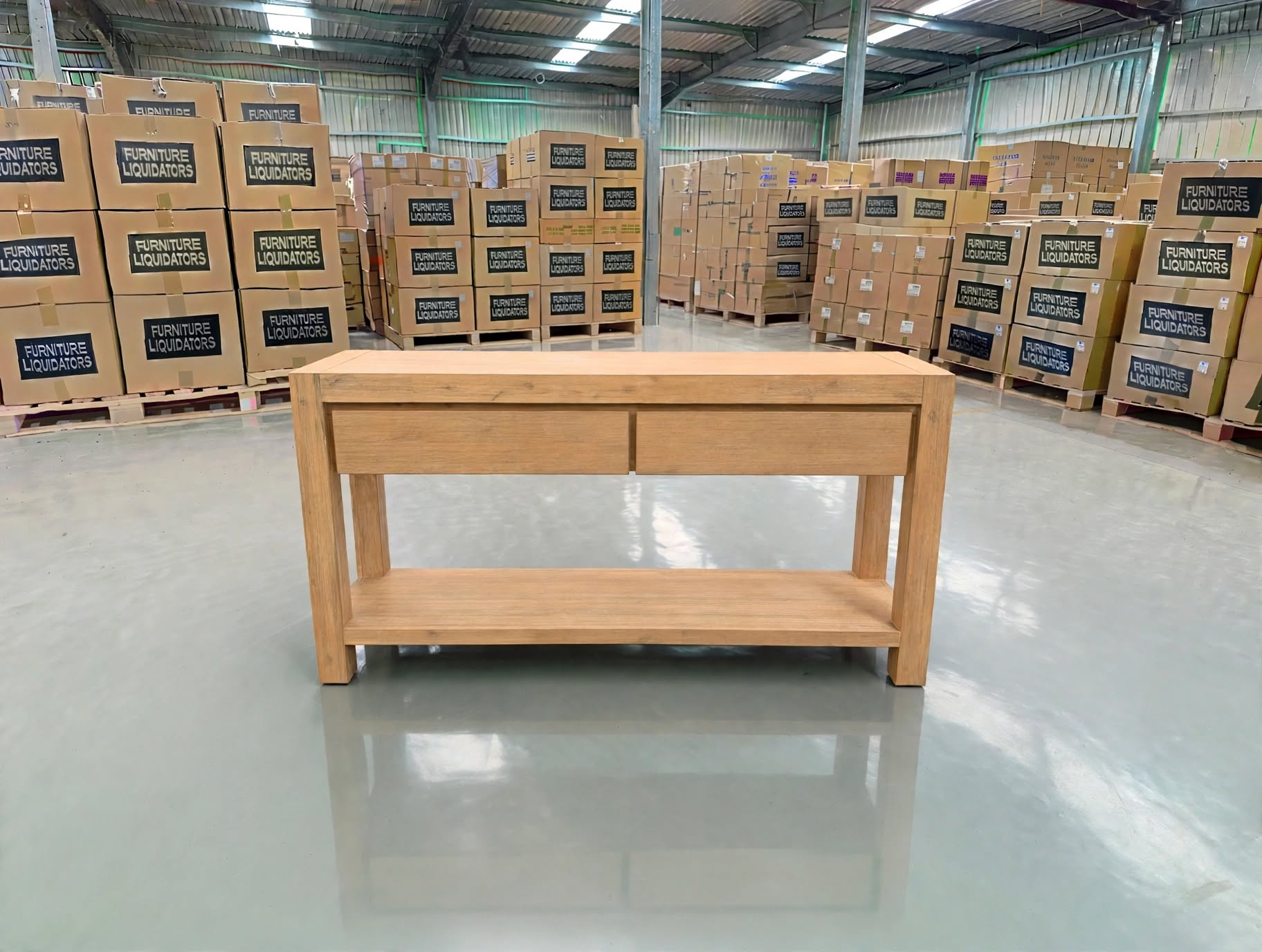 Beachport Hall Table In Wire Brush Finish