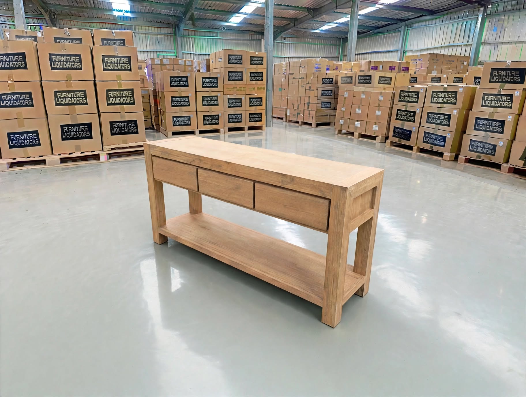 Beachport Hall Table In Wire Brush Finish